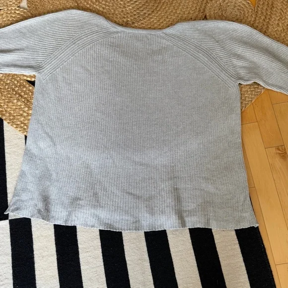 Bare Knitwear V-Neck Sweater in Light Gray - Picture 8 of 11